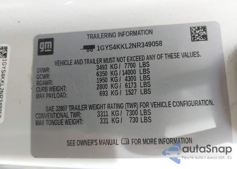 2022 Cadillac Escalade Esv 4Wd Premium Luxury из США, поврежденный, VIN 1GYS4KKL2NR349058